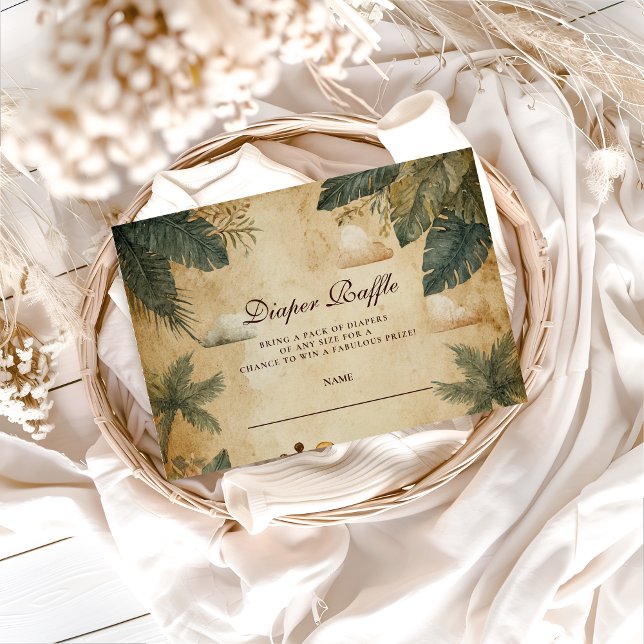 Carte D'accompagnement Safari Forest Creatures Diapper Raffle (Créateur téléchargé)