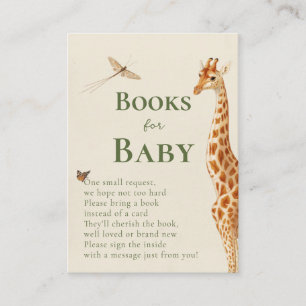Carte D'accompagnement Safari Genre Neutral Giraffe Livres pour bébé