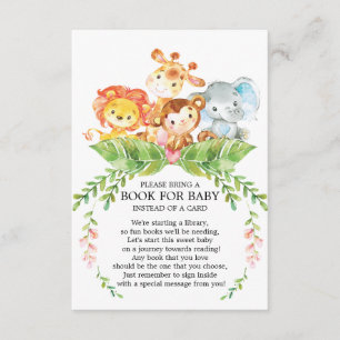 Carte D'accompagnement Safari Jungle Boys Baby shower Book for Baby