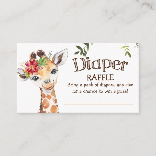 Carte D'accompagnement Safari Jungle Giraffe Baby shower de caleçon (Devant)