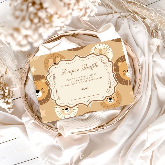 Carte D'accompagnement Safari Lion Diapper Raffle (Créateur téléchargé)