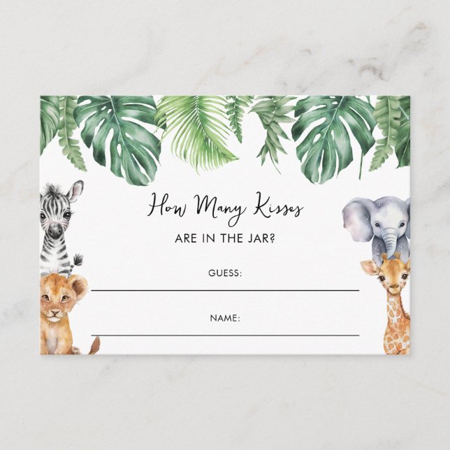 Carte D'accompagnement Safari Little Wild One Combien De Baisers Baby sho (Devant)