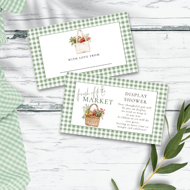 Carte D'accompagnement Sage En vichy Fraîche Hors Du Marché (Front and back view)