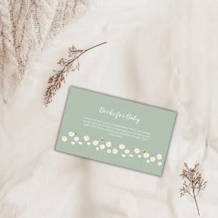 Carte D'accompagnement Sage Green Baby shower Simple Daisy Livres Pour Bé