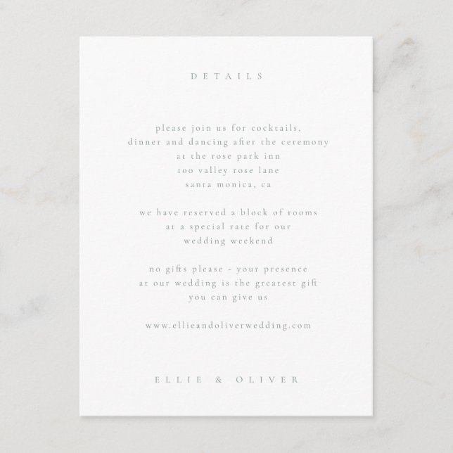 Carte D'accompagnement Sage Green Boho 1 Mariage Moderne (Devant)