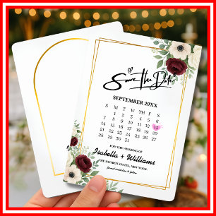 Carte D'accompagnement Sage Green Geometry Calendrier Mariage Enregistrer