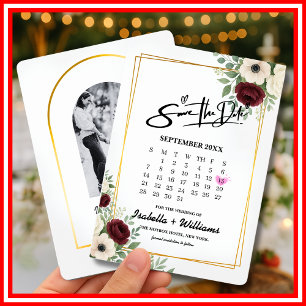 Carte D'accompagnement Sage Green Geometry Calendrier Mariage Enregistrer