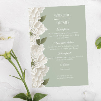 Carte D'accompagnement Sage Green Modern Luxury Floral Wedding