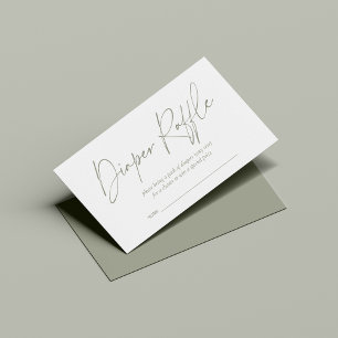 Carte D'accompagnement Sage Green Moderne Papier manuscrit Raffle