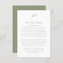 Sage Green Monogram Classic Mariage Détails Info