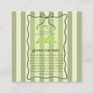 Carte D'accompagnement Sage Green Stripes Love So Matcha Books for Baby