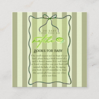 Carte D'accompagnement Sage Green Stripes Love So Matcha Books for Baby