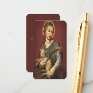 Carte D'accompagnement Saint Agnes de Rome avec prière