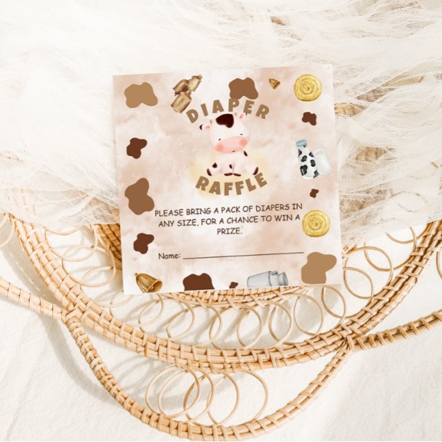 Carte D'accompagnement Saint Baby shower de vache Raffin de couche (Créateur téléchargé)