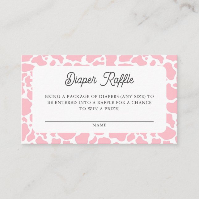 Carte D'accompagnement Saint Cow Boho rose Baby shower Déchets Raffin (Devant)
