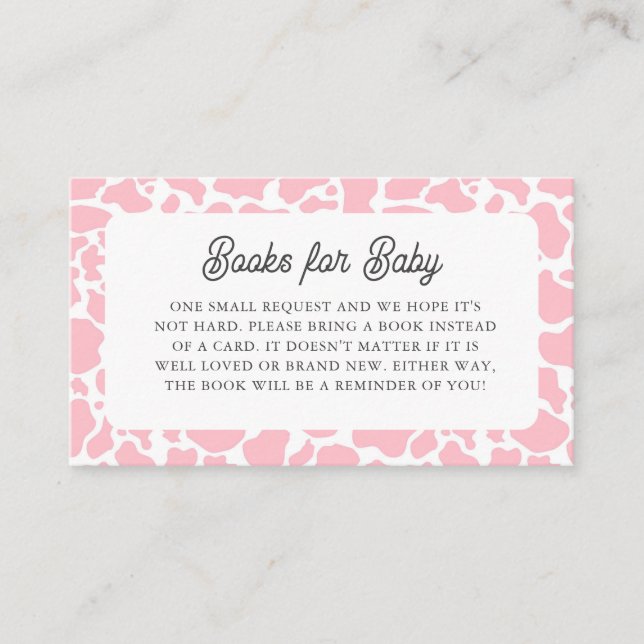Carte D'accompagnement Saint Cow rose Boho Baby shower Livres pour bébé (Devant)