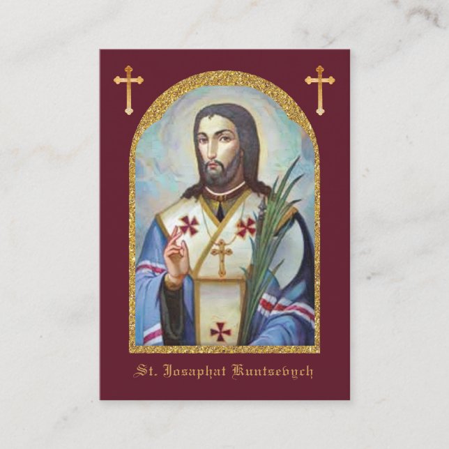 Carte D'accompagnement Saint Josaphat Kuntsevych Ukraine Prière religieus (Devant)