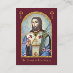 Carte D'accompagnement Saint Josaphat Kuntsevych Ukraine Prière religieus