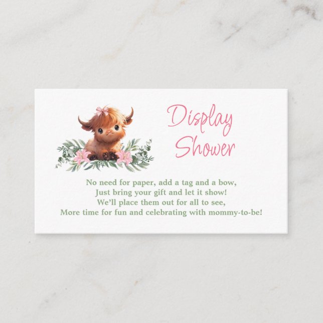 CARTE D'ACCOMPAGNEMENT SAINT VACHE MODERNE BABY SHOWER ROSE AFFICHER DOUC (Devant)