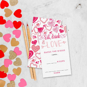 Carte D'accompagnement Saint Valentin Fête des mariées Combien de baisers