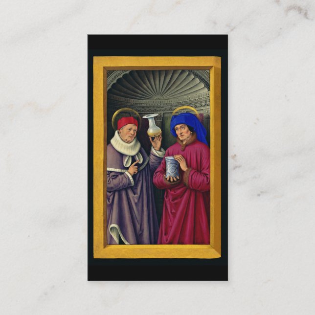 Carte D'accompagnement Saints Cosmas et Damian par Jean Bourdichon (Devant)