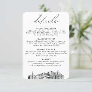Carte D'accompagnement Salt Lake City Mariage Petits détails verticaux