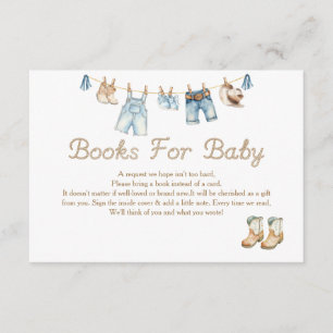 Carte D'accompagnement Salut Bébé Livres de Petit Cowboy pour Bébé