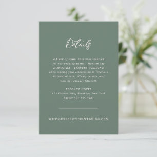 Carte D'accompagnement Samantha Forêt Vert traditionnel Mariage élégant