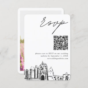 Carte D'accompagnement San Diego Mariage moderne RSVP QR Code