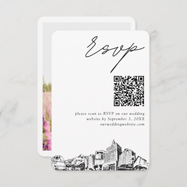 Carte D'accompagnement San Jose Mariage moderne RSVP QR Code (Devant / Derrière)