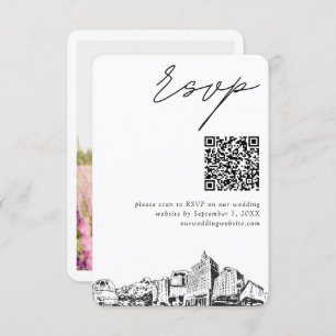 Carte D'accompagnement San Jose Mariage moderne RSVP QR Code