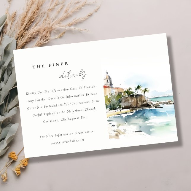 Carte D'accompagnement San Juan Puerto Rico Landscape Wedding Details (Créateur téléchargé)