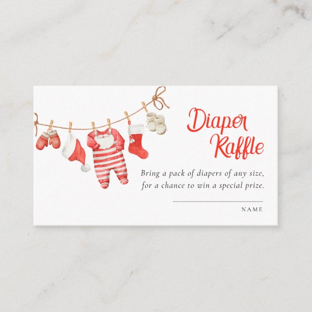 Carte D'accompagnement Santa Baby Shower Diaper Raffle (Devant)