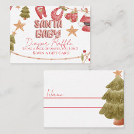 Carte D'accompagnement Santa Girl Boy Holiday Baby Shower  
