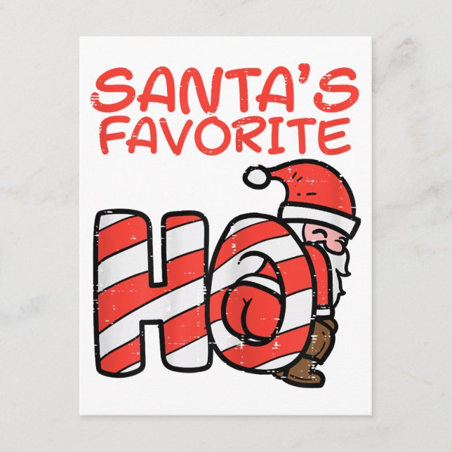 Carte D'accompagnement Santas Favori Funny Naughty Noël Adulte Favori Noë (Devant)