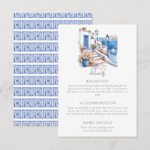 Carte D'accompagnement Santorini Grèce Détails du Mariage