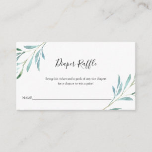 Carte D'accompagnement Saule Eucalyptus Baby Diaper Raffle