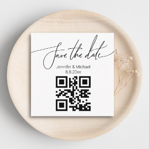 Carte D'accompagnement sauver la date, code qr minimaliste mariage tendan