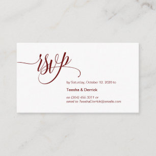 Carte D'accompagnement Scénario bourguignon et élégant, mariage RSVP