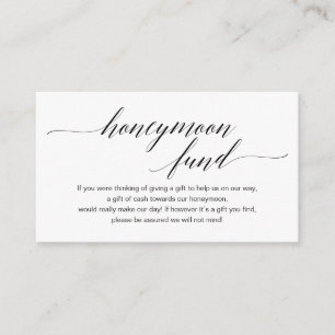 Carte D'accompagnement Scénario noir moderne, Mariage Honeymoon Fund Souh