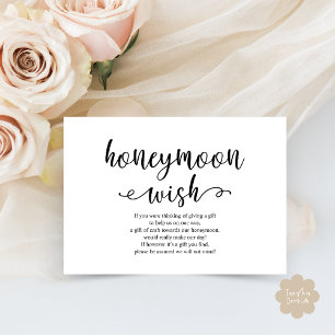 Carte D'accompagnement Scénario noir rustique, Mariage Honeymoon Wish Fun