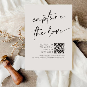 Carte D'accompagnement Script de calligraphie chic Capture Le code QR d'a