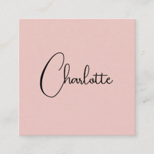 Carte D'accompagnement Script de calligraphie minimaliste Nom Rose Or