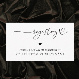 Carte D'accompagnement Script de coeur romantique minimaliste Cadeau Regi