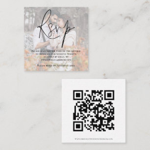 Carte D'accompagnement Script de superposition photo Code QR Mariage RSVP