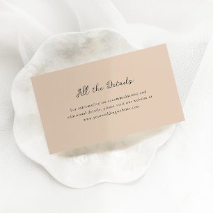 Carte D'accompagnement Script écrit à la main Neutral Beige Mariage Détai