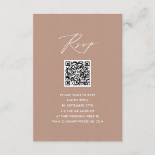 Carte D'accompagnement Script élégant rose vif Simple mariage QR RSVP