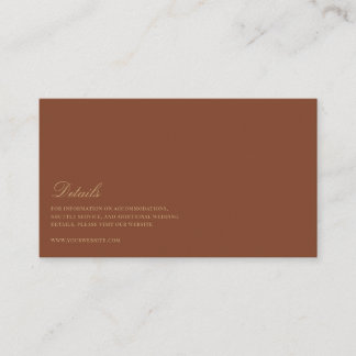 Carte D'accompagnement Script Gold & Terracotta Détails du Mariage