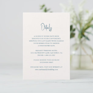 Carte D'accompagnement Script manuscrit bleu moderne Mariage élégant