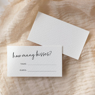 Carte D'accompagnement Script minimal noir et blanc Combien de baisers je